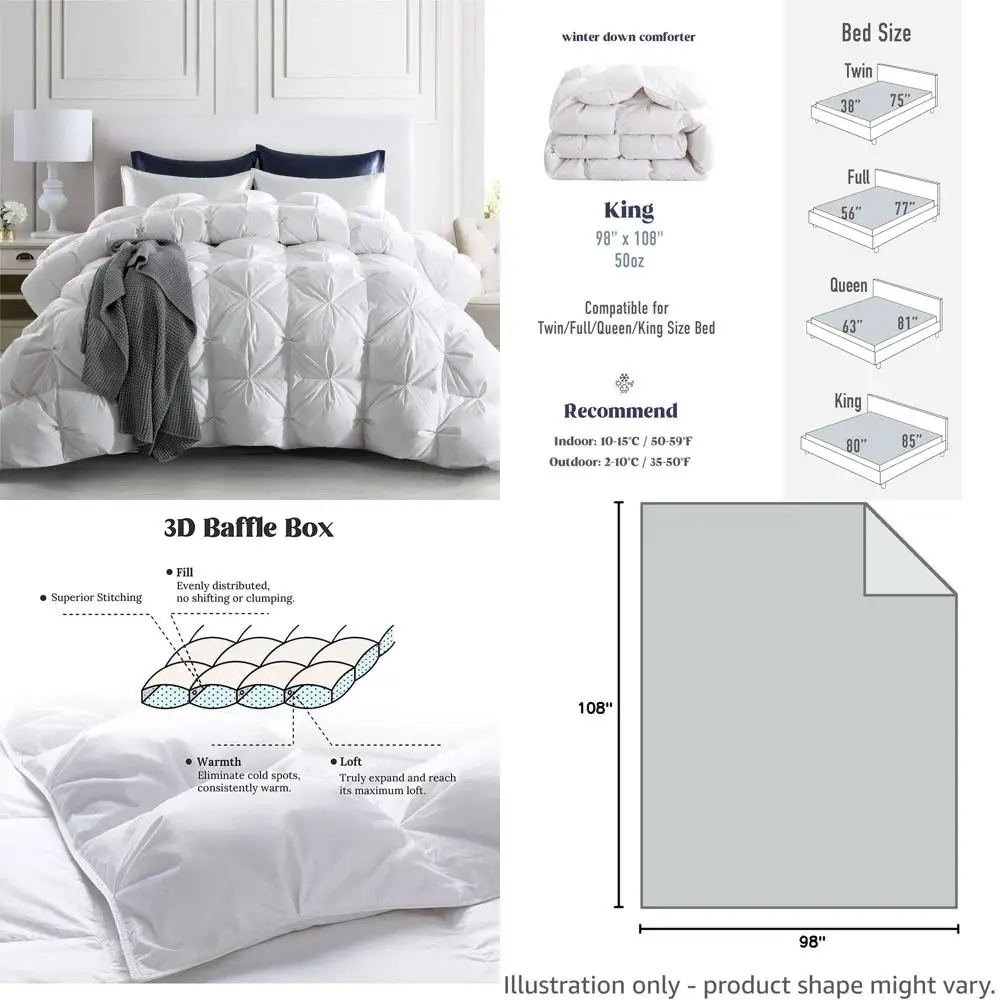 

Пуховое одеяло King Size с наполнителем 800 Fill Power, 700 нитей, увеличенное, с эффектом облачного тепла