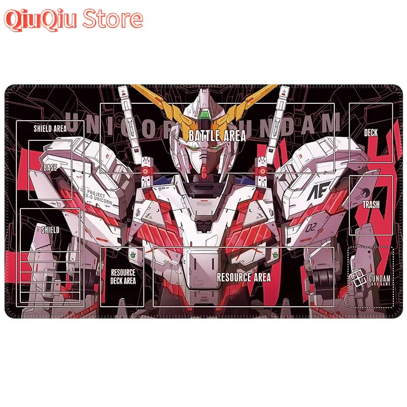 600x350x2 مللي متر بانداي أنيمي لعبة Gundam GCG لتقوم بها بنفسك بطاقة Playmat الكرتون سلسلة RX-78 يونيكورن زاكو جمع دمى هدايا