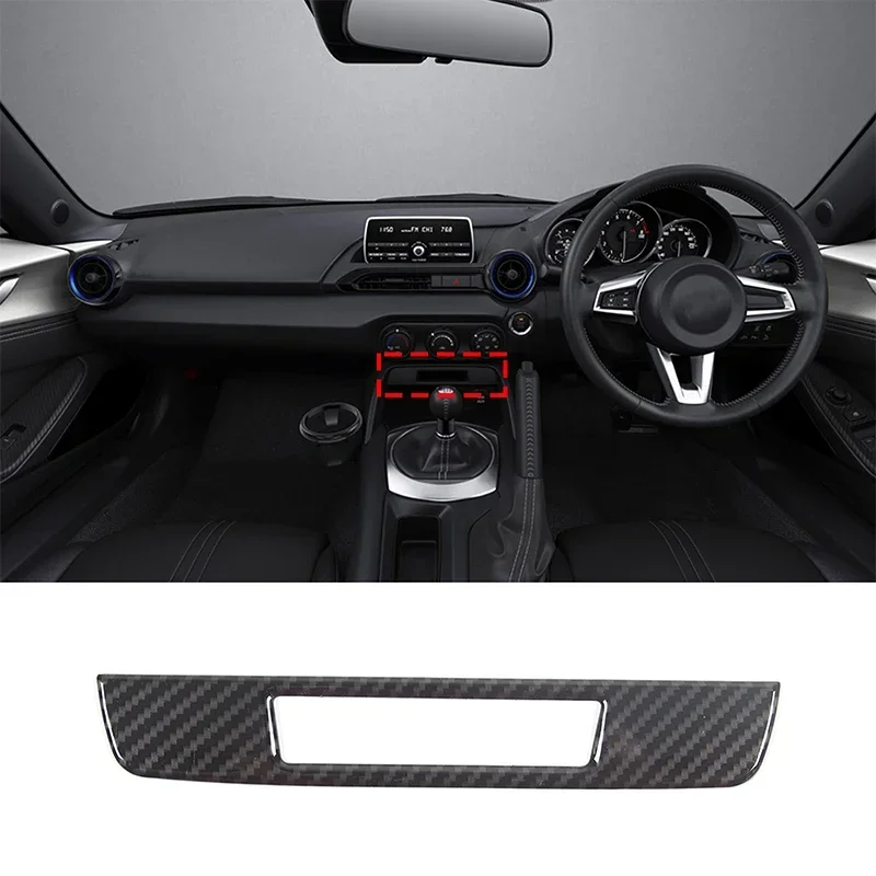 

For 2016-2023 Mazda MX-5 Central Control Seat Belt Indicator Decorative Frame ABS Carbon Fiber Interior Accessories
