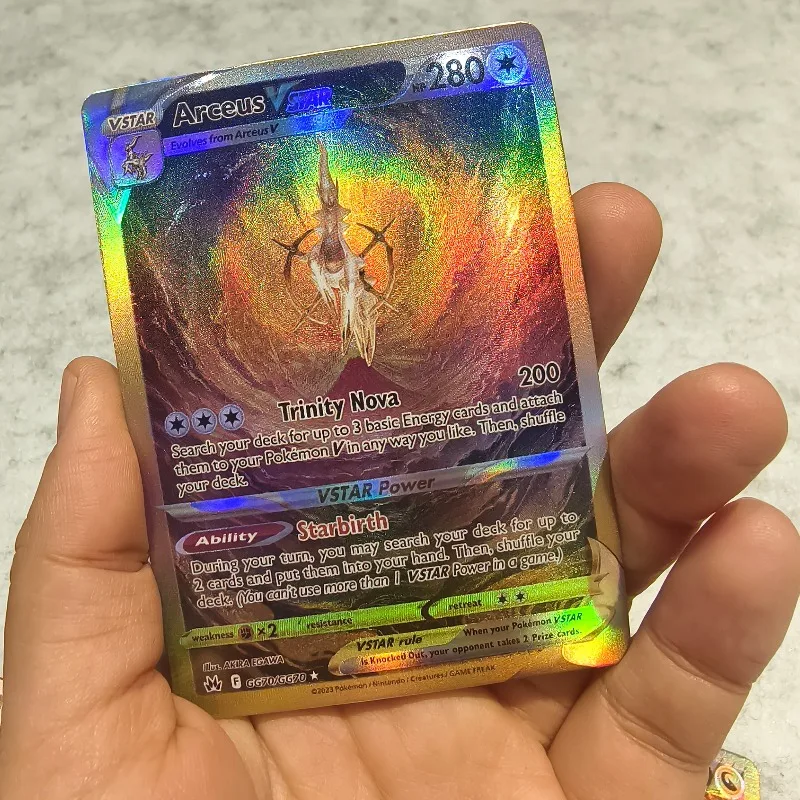 

Diy Pkm Классическая игра Аниме-карта Giratina Arceus Vstar Giratina Mewtwo Dialga Английские самодельные карты Коллекция Подарок Мальчики Игрушки