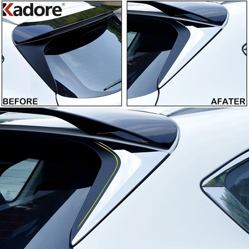 For Mazda CX-5 CX5 2017-2021 2022 2023 2024 KF Chrome Rear Windows Side Spoiler Wing Trim Stripe Cover Stickers Accessories