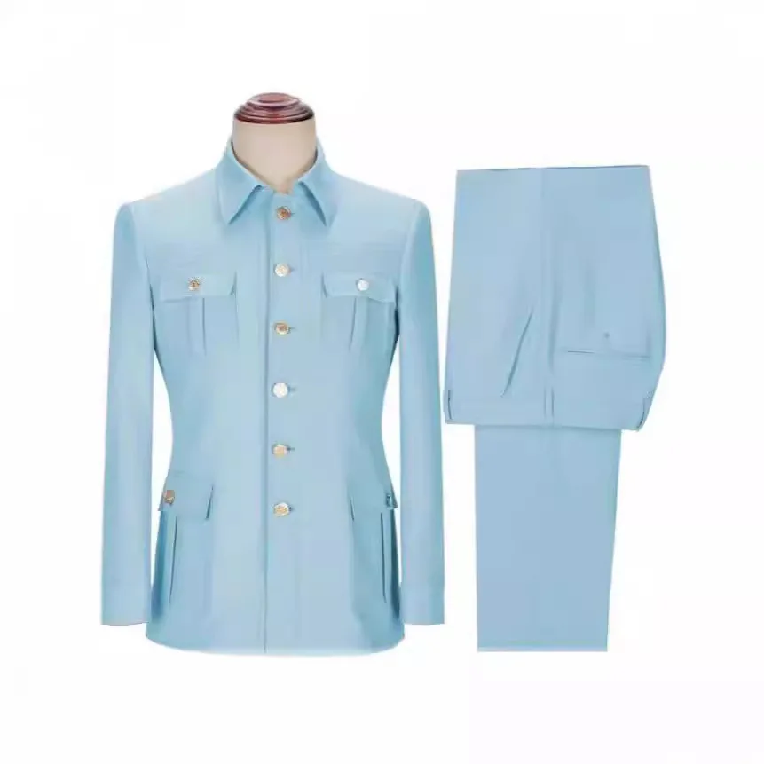 남성 정장 2피스 슬림핏 블레이저와 바지 세트 웨딩 파티 비즈니스 정장 신랑 턱시도 사무실 정장 재킷 바지