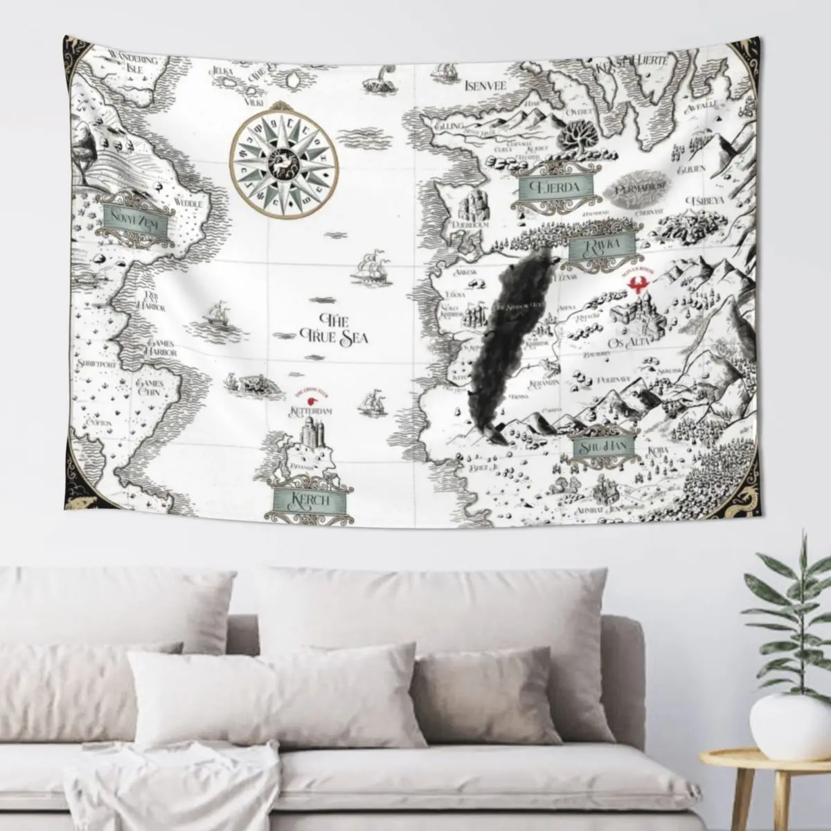 

Grisha Map Tapestry Aesthetic Room Decor Korean Art Mural Tapestry