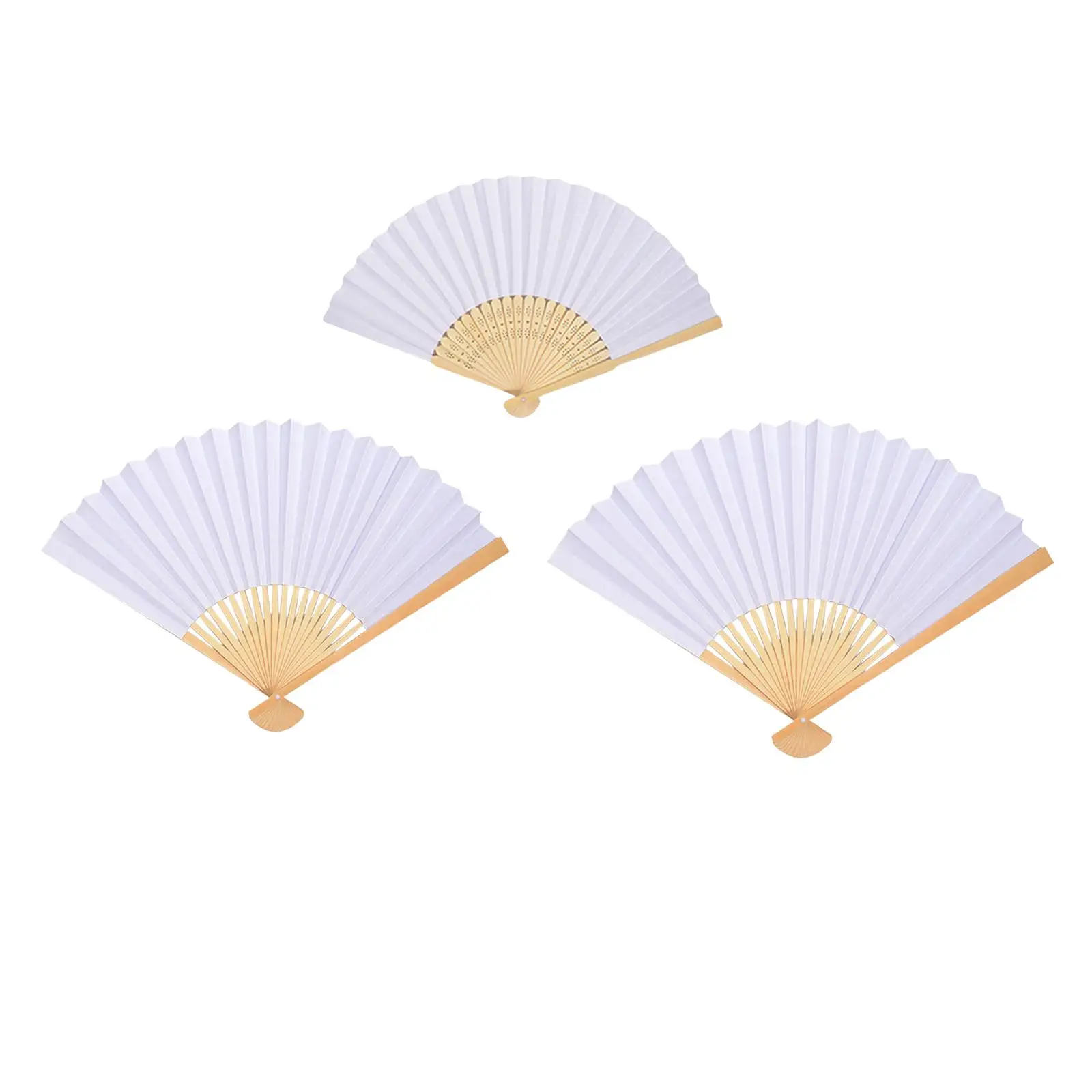 Foldable Bamboo Fan, Handheld Fan Chinese Fan for DIY Decoration Wedding Dancing Party Summer