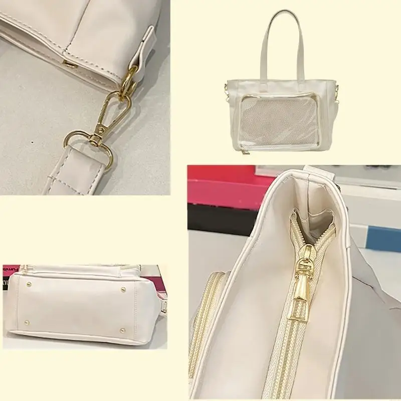 

Модная прозрачная сумка с регулируемым ремешком, просторная сумка через плечо для покупок и повседневных путешествий.