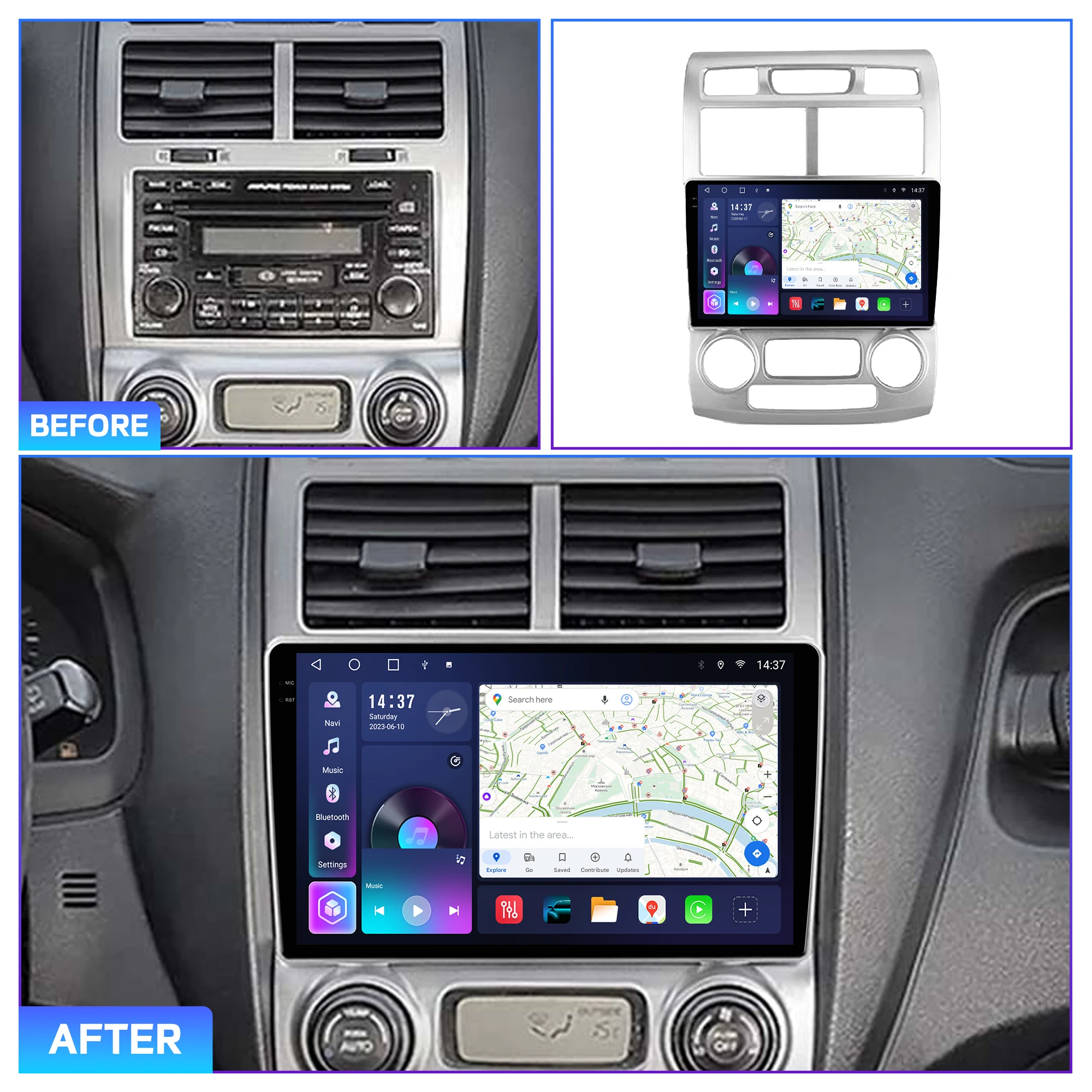 Penhui لكيا سبورتاج 2 2004 - 2010 أندرويد مشغل أسطوانات للسيارة مشغل وسائط متعددة شاشة الصوت والفيديو 2 Din DSP بلوتوث Carplay راديو #2