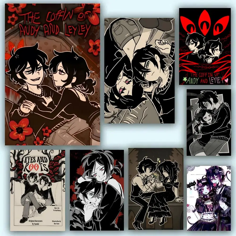 The Coffin of Andy and Leyley Game Dark Gothic Poster Self-adhesive Advanced Aesthetic Printing Paper Wall Art for Living  Decor