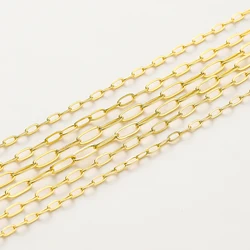 2Meter/ Roll 14K 18K Gold Plated Brass Lobster Clasps Link Connector Chain Neacklace Pendants Chain For Jewelry Bracelet Supplie