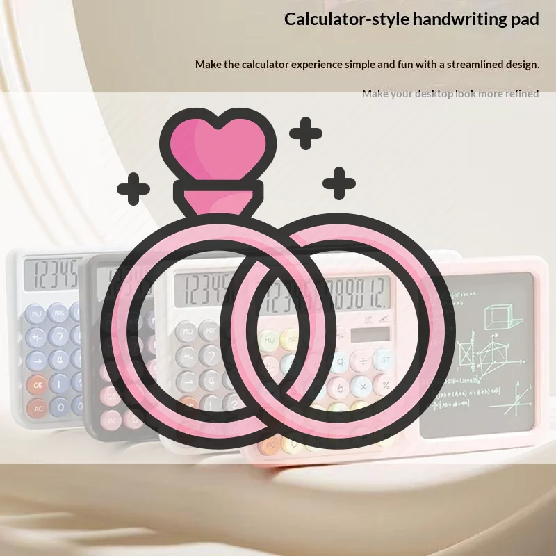 Calculator With Handwriting Pad For Student 12 Digits Big Display Screen Dual Power Colorful Large-Screen Calculator