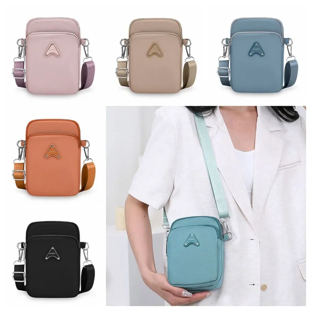 

Простая нейлоновая сумка через плечо, многофункциональная парусиновая сумка в корейском стиле, однотонная сумка для хранения, маленькая женская сумка для телефона