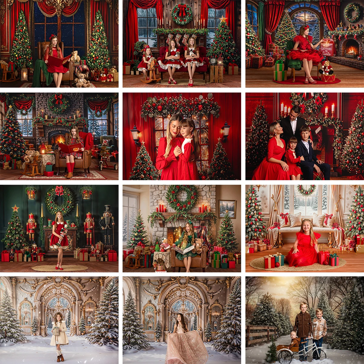 

Рождественские елки, камин, Щелкунчик, фоны для детей и взрослых, реквизит для фотосессии, декор для фотосессии, рождественские фоны для комнаты