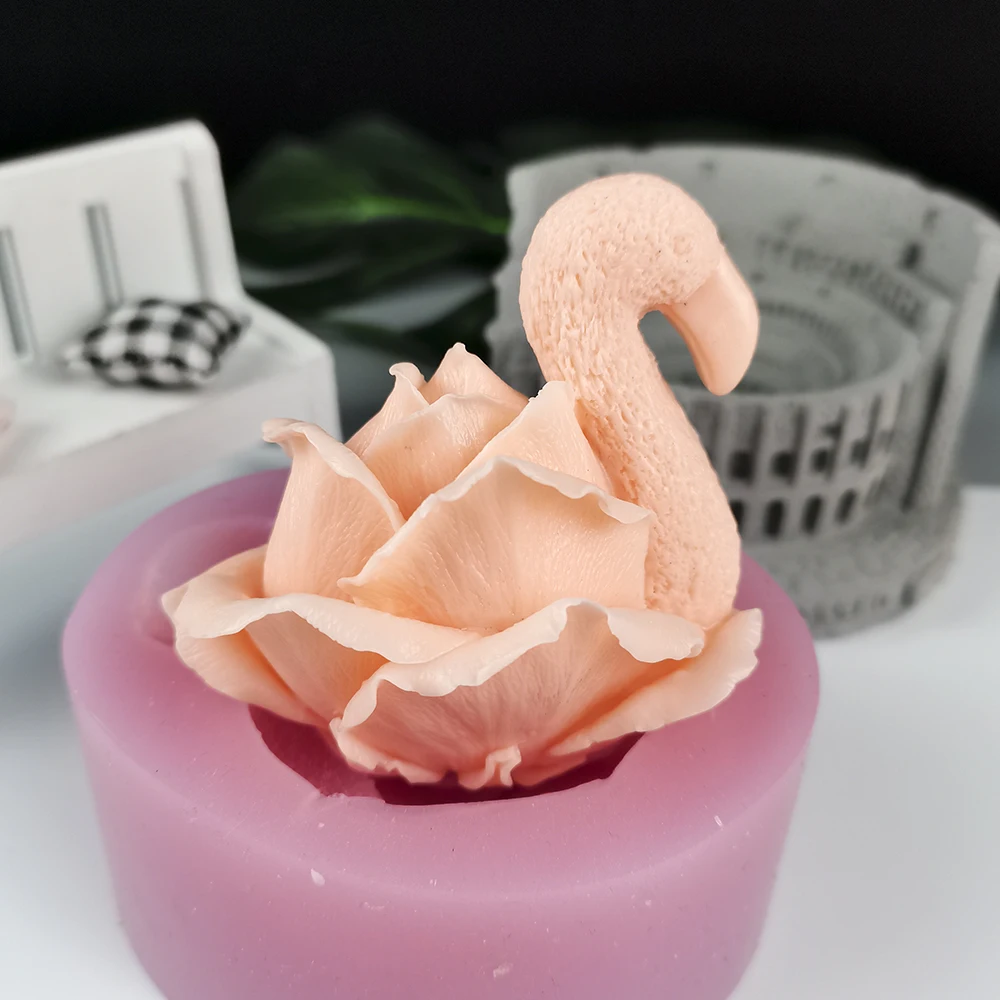 Rose & Swan Shape 3D Flower Decoration Craft Silicone Mold Cake Mold Cake DIY Baking Chocolate Cupcake Mold Baking Tools