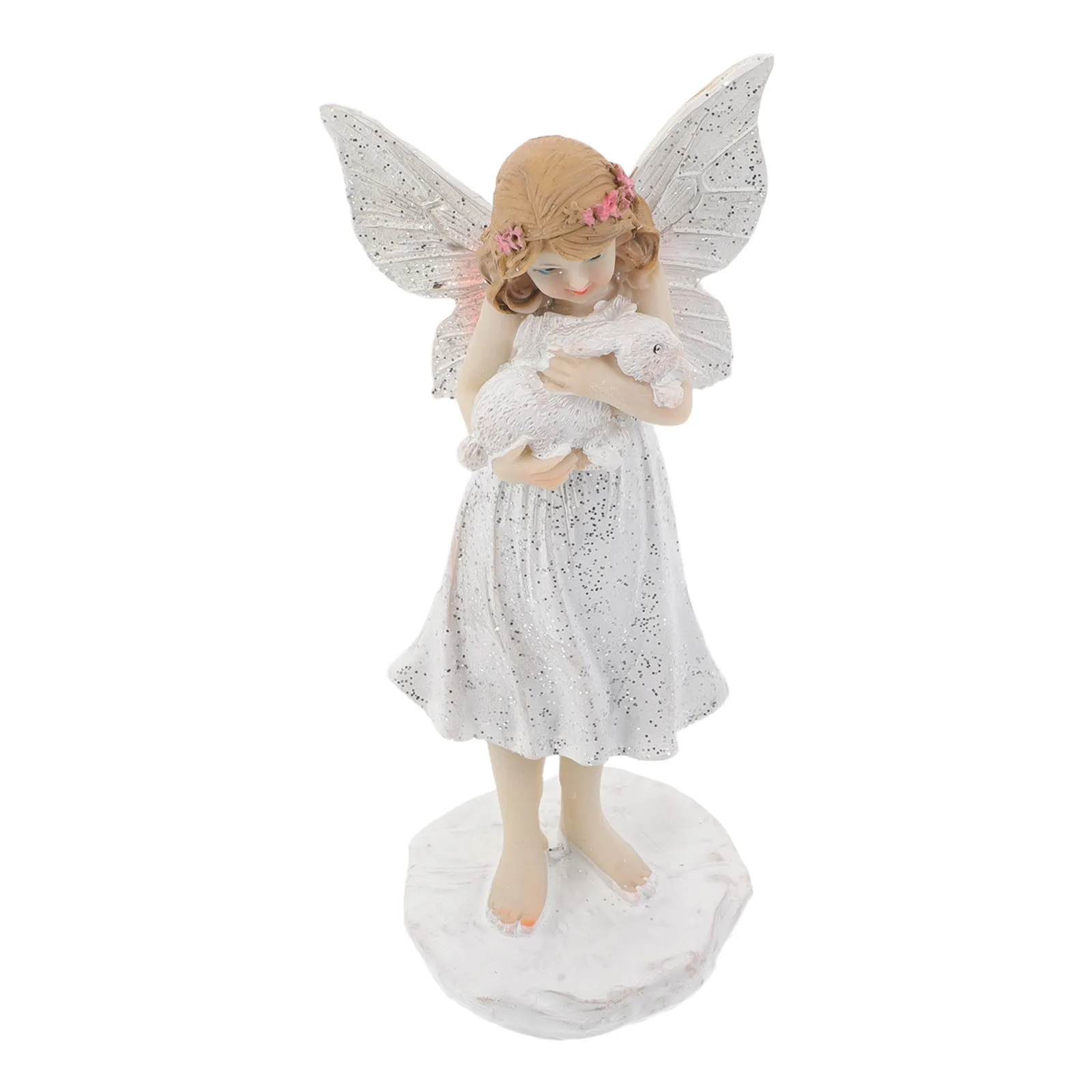 

Resin Angel Statue Christmas Yard Angel Decor Intricate Details Lifelike Design Indoor Outdoor Holiday Decorations Portable Gift