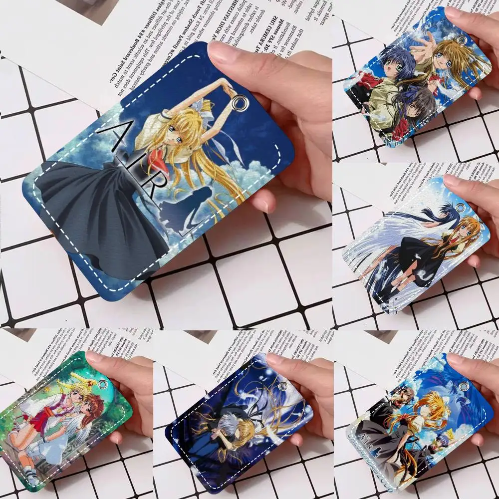 

Anime AIR Card Case Keychain Access Card Bag Key Tag Ring Leather Card Holder Key Ring Access
