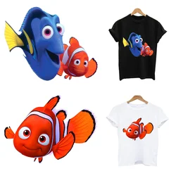 2Pcs/Lot Finding Nemo Disney Iron On Patches Ironing Applications For Children's Clothing Kids Heat Thermal Transfer Stickers