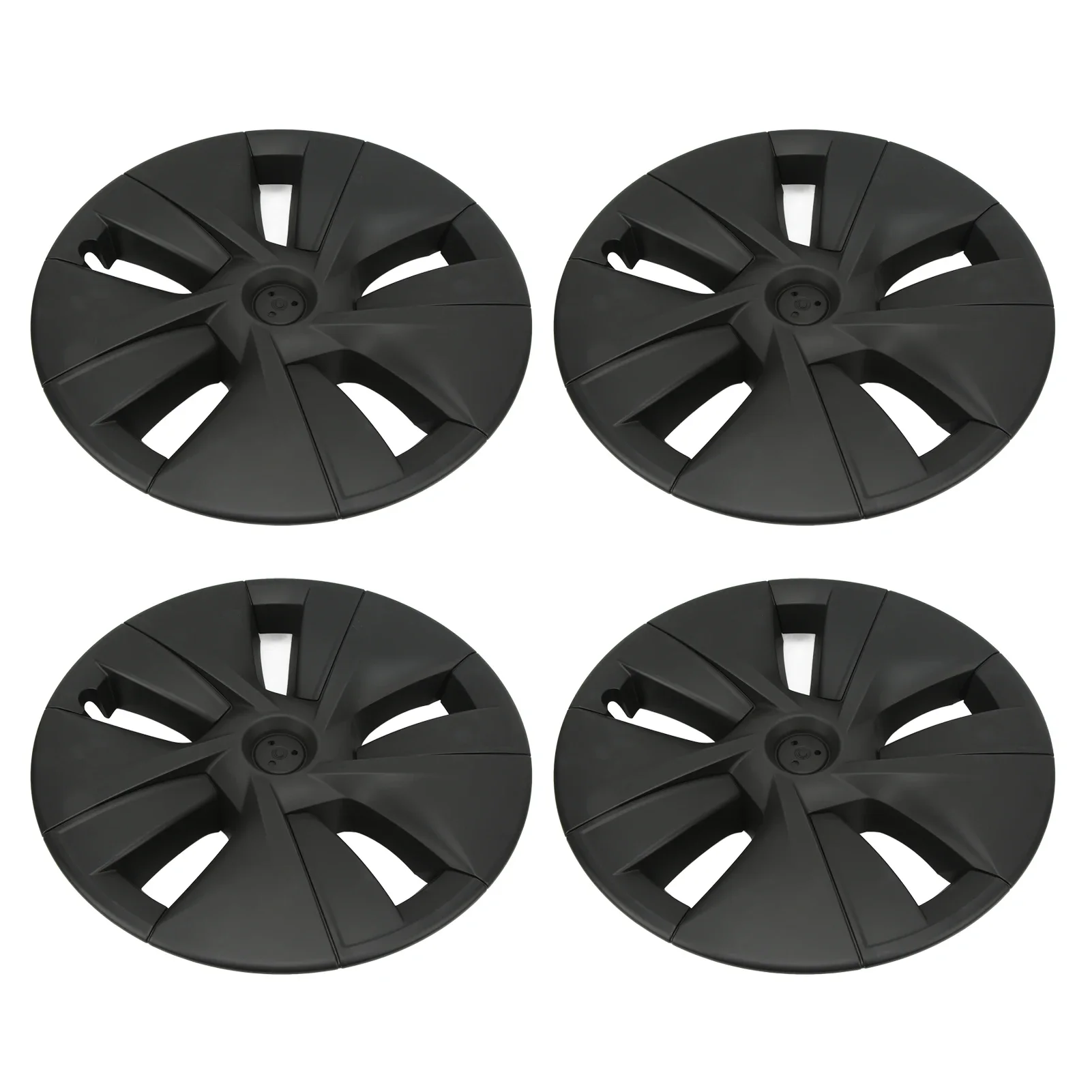 4 Pcs 18in Wheel Hub Cap Matte Black Fully Wrap Hubcap Rim Protector Trim High Strength Replacement for Tesla Model 3 2017‑2023