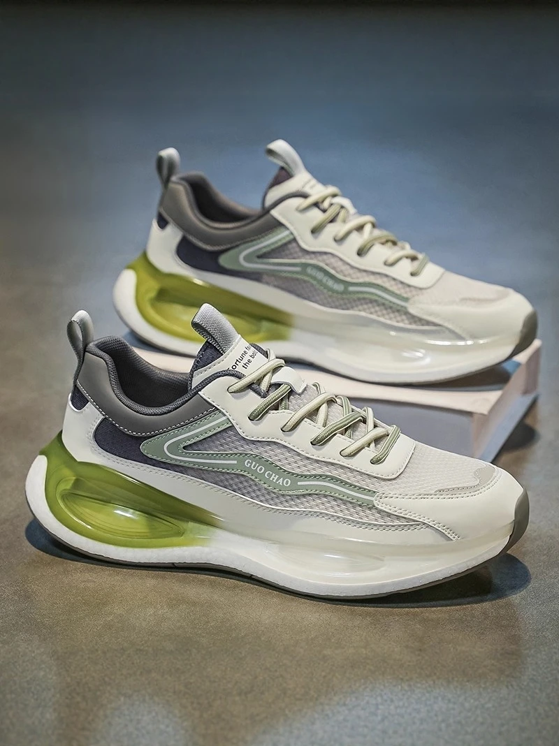 Men's Running Shoes Lightweight Cushioning Anti-slip Soft Bottom Casual Sports Sneakers for Students And Teenagers Autumn Wear