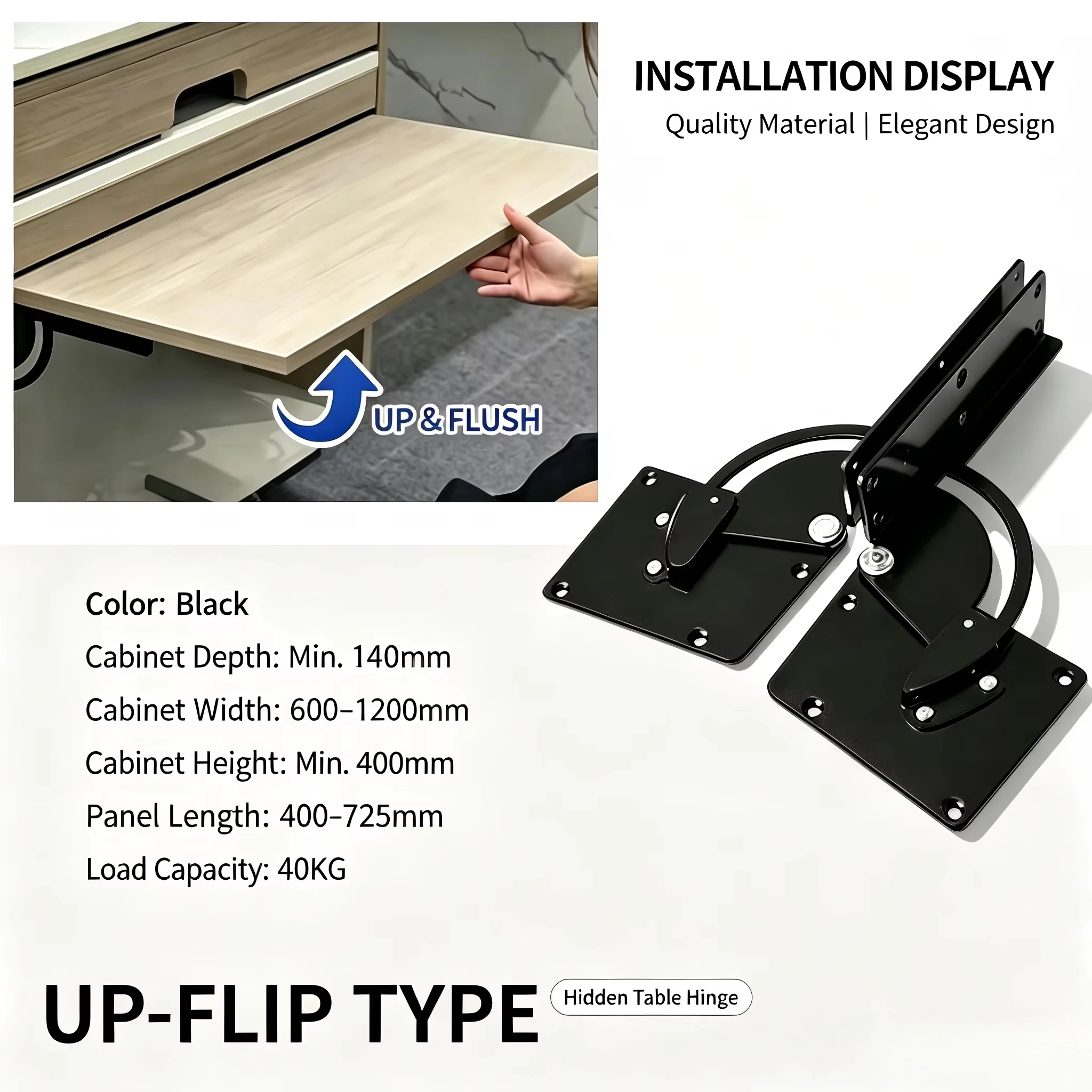 Iron Table Mechanism Upper Flap Folding Shelf Bracket Space Saving Easy Installation Opening and Closing Mute