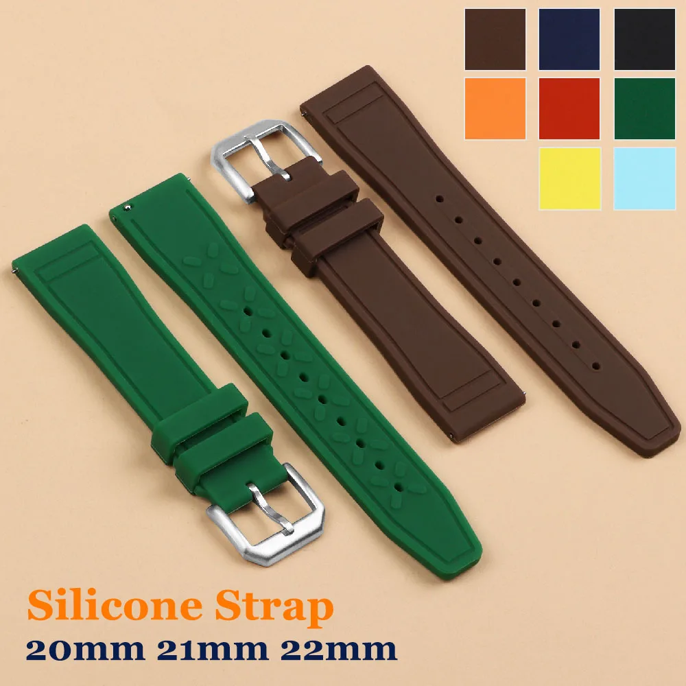 Soft Rubber Silicone Watch Strap 20mm 21mm 22mm for IWC PILOT Portugal PORTOFINO Men Quick Release Waterproof Sport Watch Band