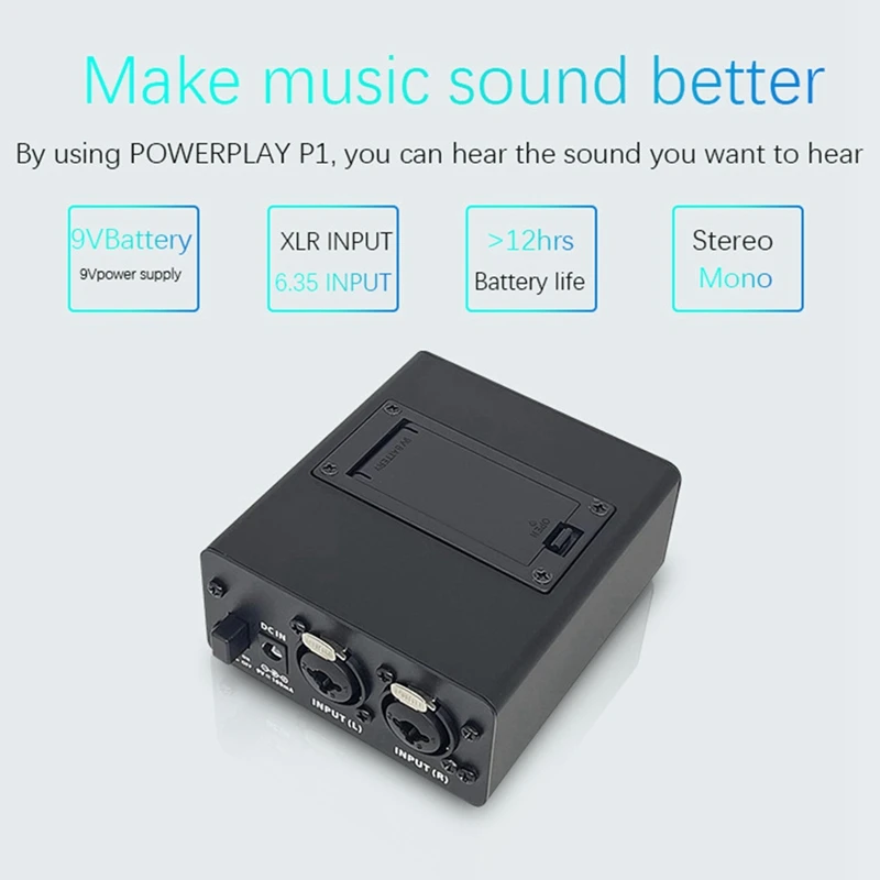 P1 Headphone Monitor Headphones Preamplifier Earphones Amplifier Amp With XLR Inputs 6.35 Output Audio Amp