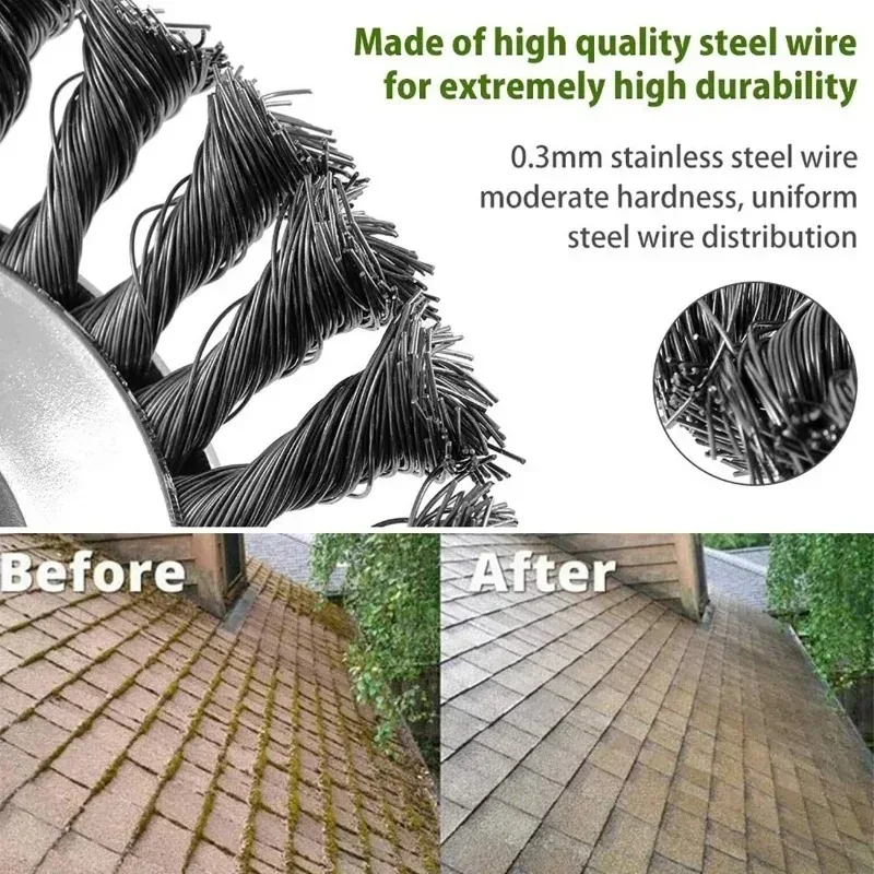 6 inch Steel Wire Wheel Brush Disc Weed Brush,Upgrade Head,Garden Lawn Mower Universal Grass Trimmer Head Cutter Tool.