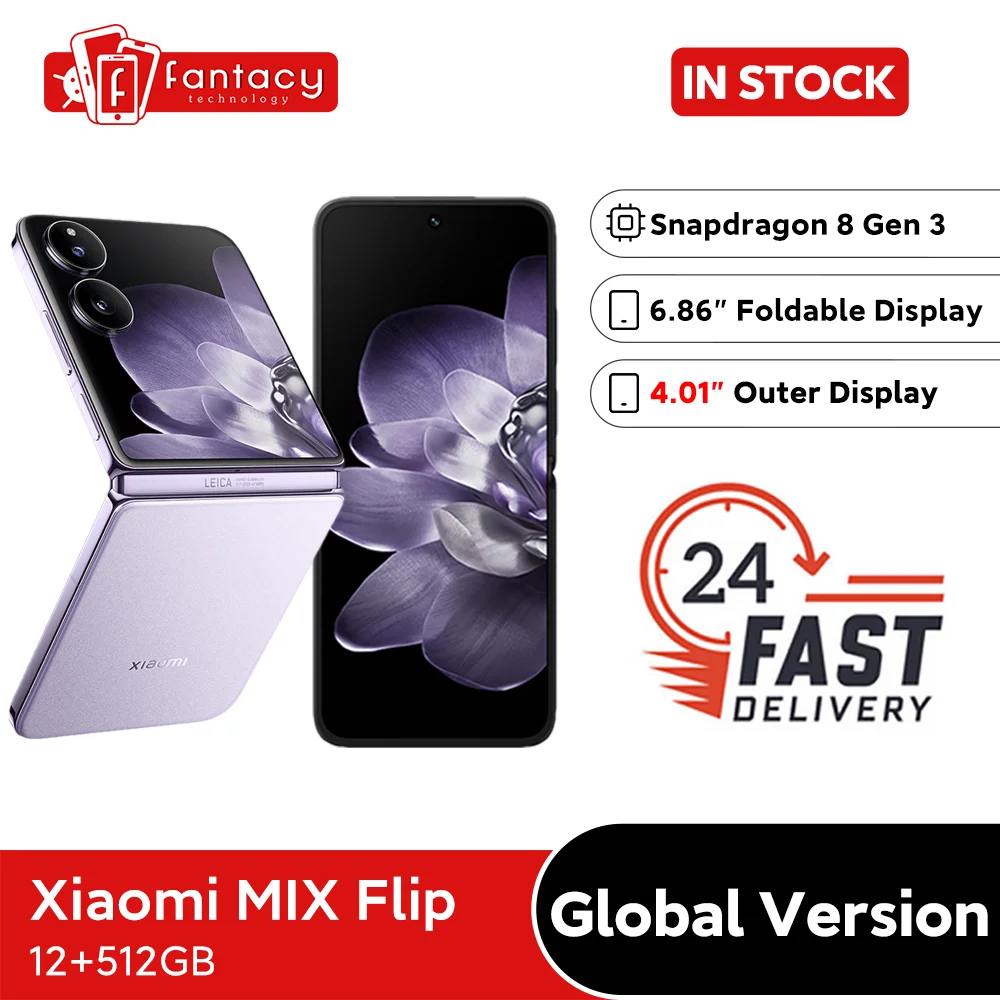 

World Premiere Global Version Xiaomi MIX Flip Foldable 4.01" Outer Display 12GB 512GB Snapdragon 8 Gen 3 Leica 50MP Camera Mi