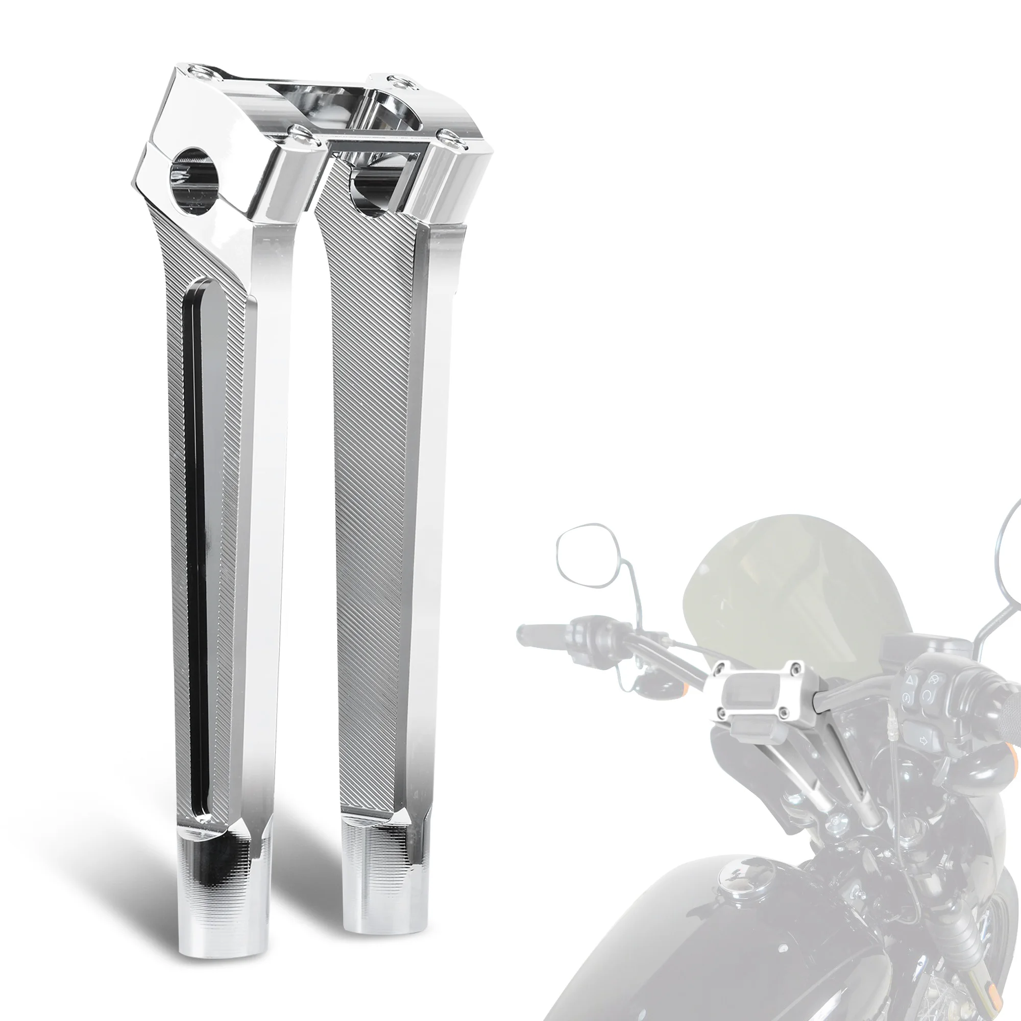 

Motocycle Instrument Style Handlebar Risers Pullback 10 inch for Most Dyna Street Bob Softail Sportster Moto Accessories