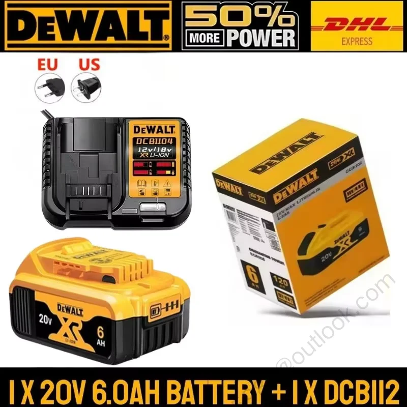 

New 100% Original 6Ah 20V Original Dewalt Power Tool Battery DCB206 DCB206 20V Battery DCB205 DCB200. .