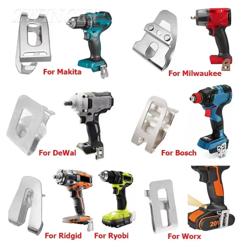For Makita/Milwaukee/Bosch/DeWaltt/Worx/Craftsman/Ryobi/Ridgid Impact Driver Drill Bit Holder Belt Hook Clip for Electric Tools