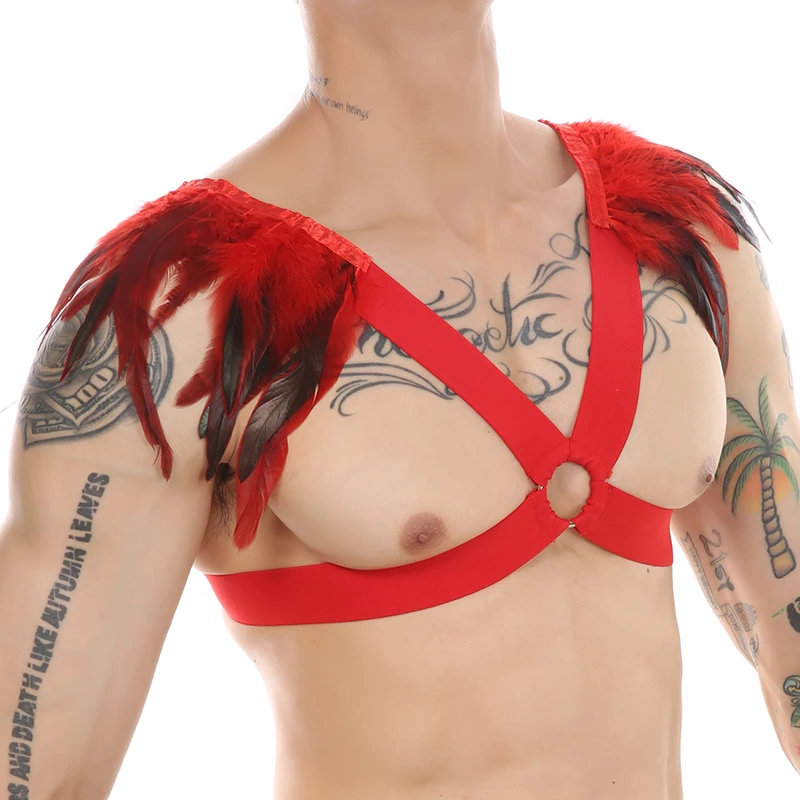 Top corto para hombre, accesorios para Rave, disfraz de cuerpo descubierto, arnés Bdsm Sexy, correa para el pecho, Bikini Sissy porno, Mini Lencería Gay