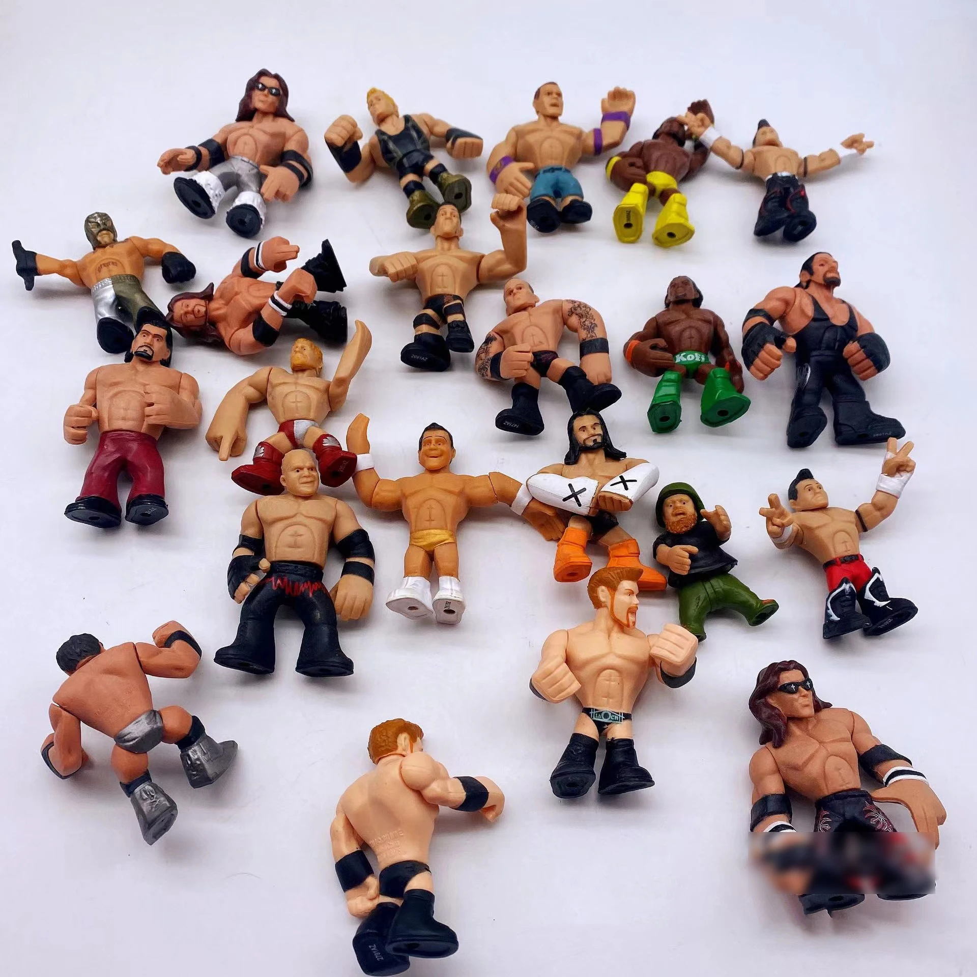 Random 5/10/20PCS 2inch Wrestling Rumblers Gladiators Wrestler Figure Mini Model Cake Topper WWF Collectibles