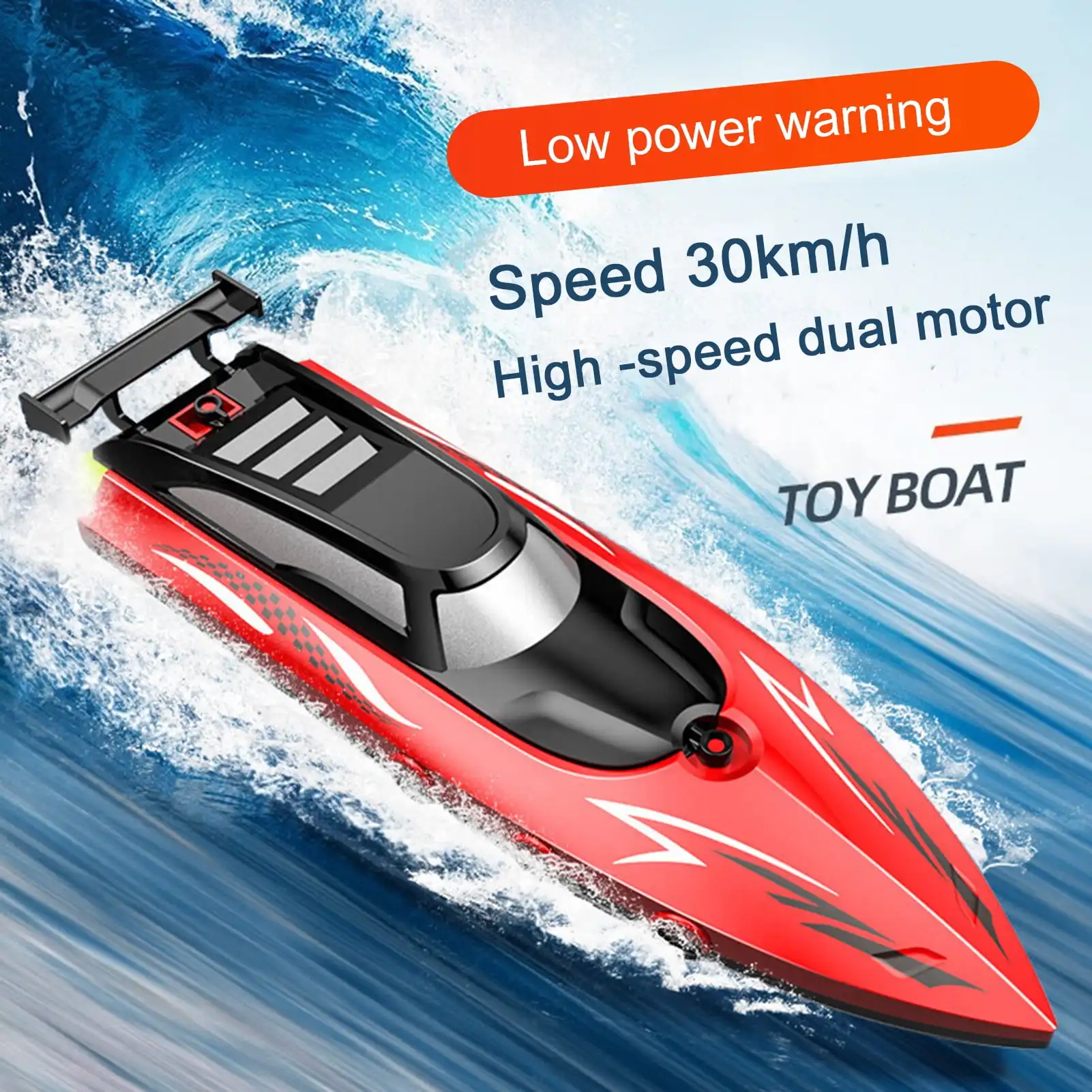

High Speed RC Boat - Waterproof Dual Motor Speedboat, Kids Children's Water Toy