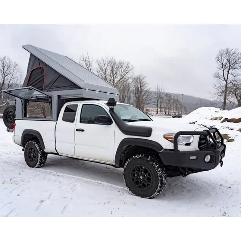 Custom Lightweight Aluminum Steel 4X4 Pickup Truck Bed Pop Up Camping Tent Topper Canopy Shell Camper For Tacoma Toyota / Dodge