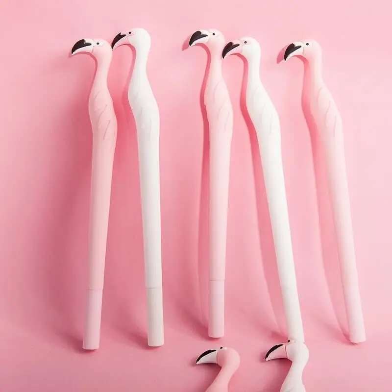 

Creative Flamingo Shaped Pen Black 0.5mm Cute Cartoon Gel Pen Student Office Supplies Novelty Stationery Cool Student Gifts