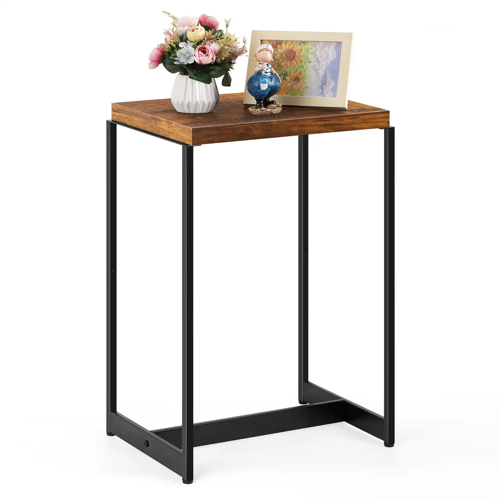 

Nightstand Narrow Side Table End Table, Rustic Brown