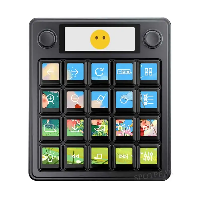 MK20 الكمبيوتر AI Deepseek لوحة المفاتيح الصوتية الميكانيكية لينكس ل Xiaozhi 0.85 بوصة شاشة LCD تخصيص المفاتيح 2.8 بوصة الثانوية