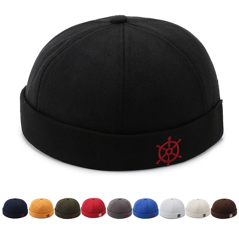 KayCrowne Spring Autumn Retro Men Women Skullcap Hat Docker Sailor Mechanic Brimless Street Hip hop Cap Solid Color Casual A392