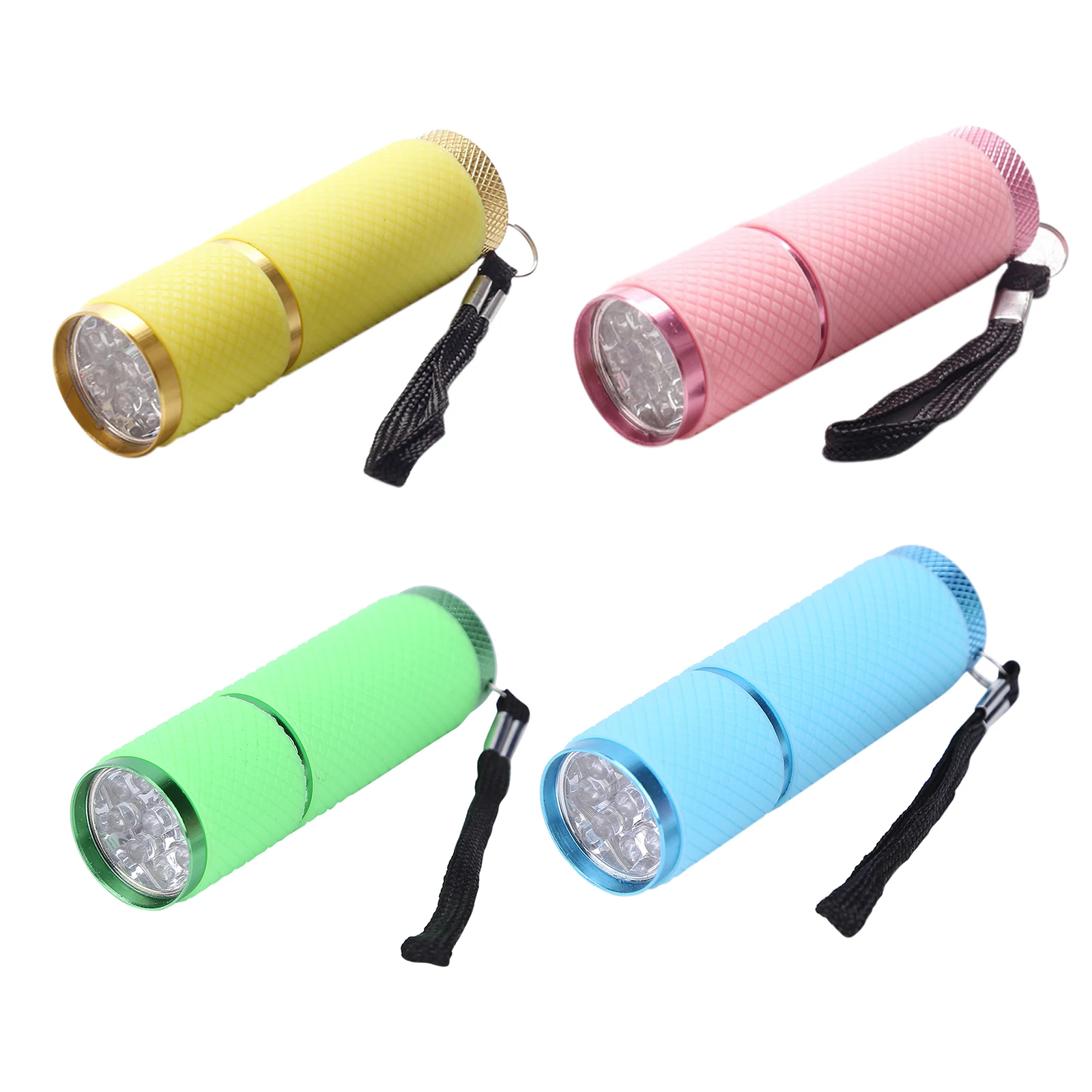 9LED Pocket Torch Waterproof Aluminum Alloy Portable Lamps with Lanyard White Light Lighting Kids Birthday Gift for Home Outdoor