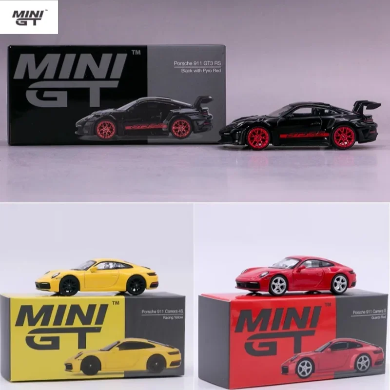 1:64 بورش بورش 911 GTS RS 252 283 681 358 نموذج سيارة محاكاة مصنوع من خليط معدني، لعبة للأولاد، هدية عيد ميلاد للأطفال