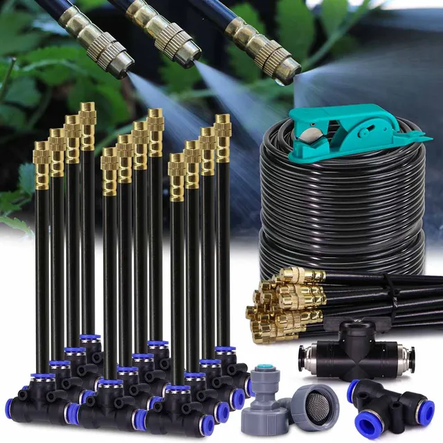 30-5m 1/4" 4/6mm Układ chłodzenia zamgławiającego 360 °   Opryskiwacz z regulowaną dyszą i możliwością swobodnego zginania do nawadniania ogrodu na zewnątrz