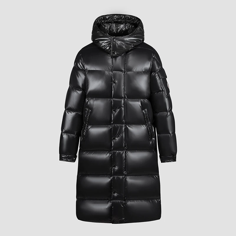 

Classic Men's Warm Long-Length Bright Hooded Duck Down Jackets 2025 Winter Casual Windproof & Waterproof Thick Top Puffer Coats