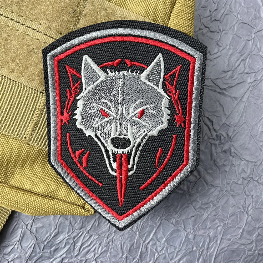 Wolf Badges Sword Embroidered on Clothes Military Patch Tactical Gear Hook and Loop Patches Backpack Applique for Clothing