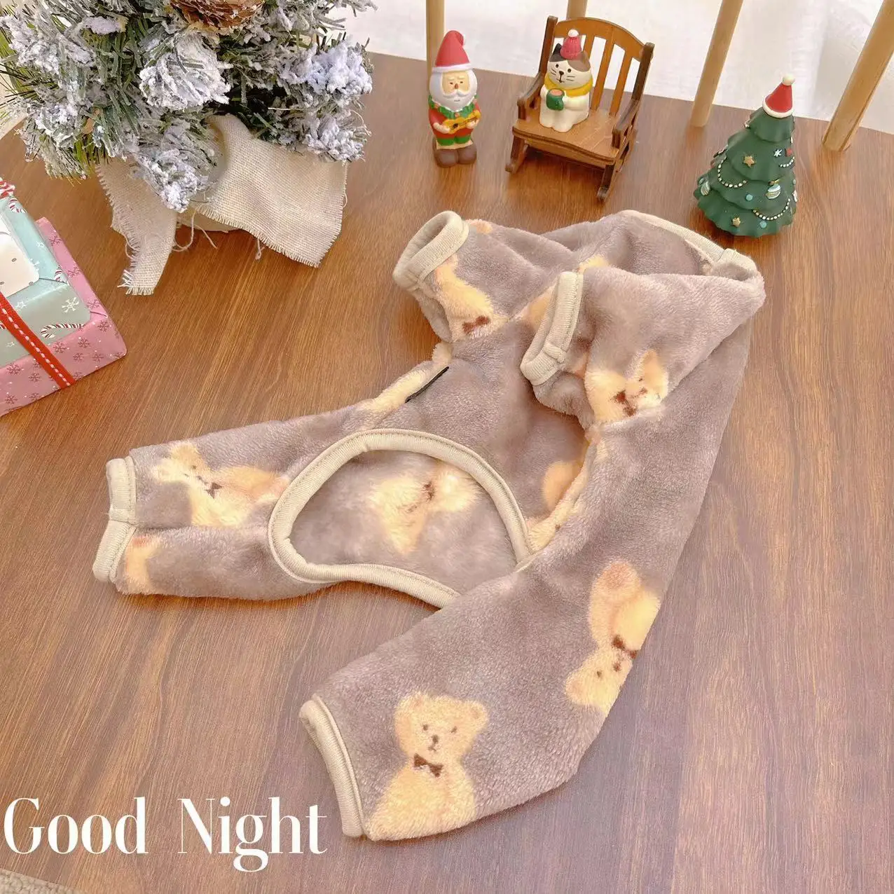 Hundekleidung Winter Fleece Schlafanzug Overall Haustierkleidung Welpenanzug für kleine Hunde Chiwawa York Haustier-Bodysuit Kleidung XS – Detail 3