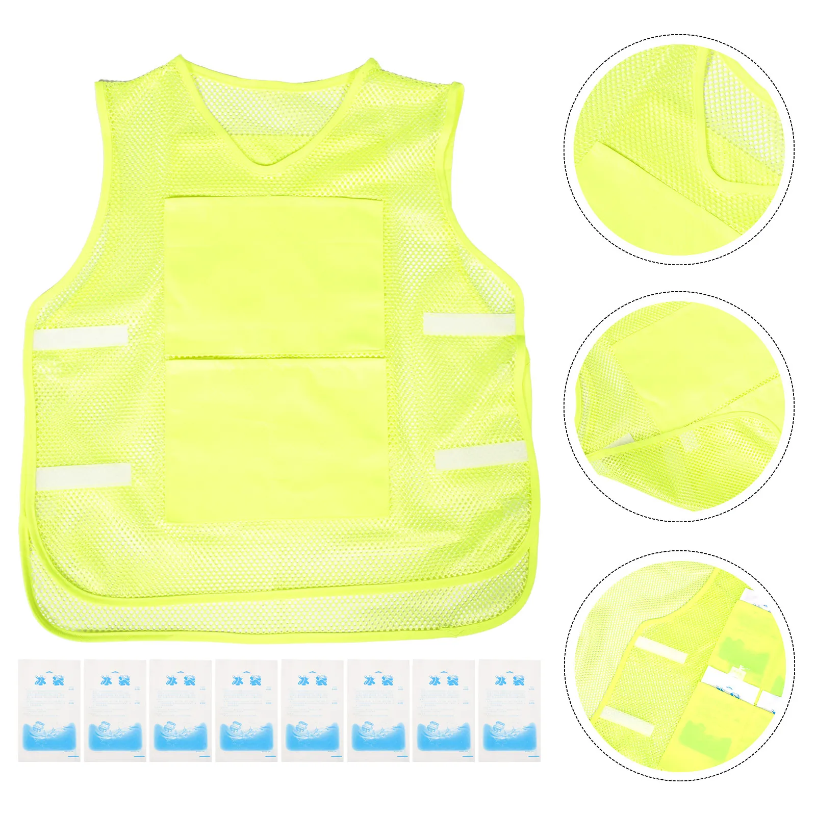1Set Cooling Vest Large Size Summer Cooler Waistcoat Ice Pack Reusable Cooling Clothes Outdoor Office Kitchen Cooler Vest
