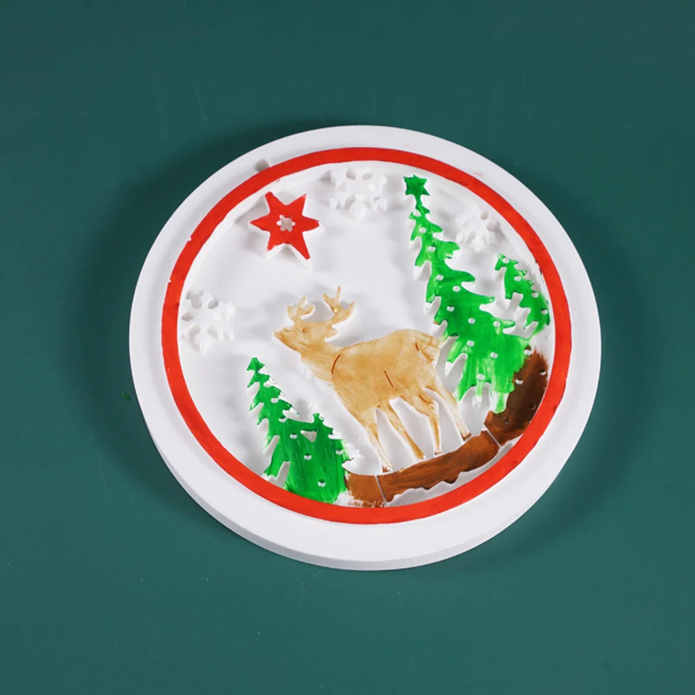 

Christmas Reindeer Silicone Mold White Safe Flexible Xmas DIY Decoration Delicate Craft Home Desktop Xmas Hanging Photo Props