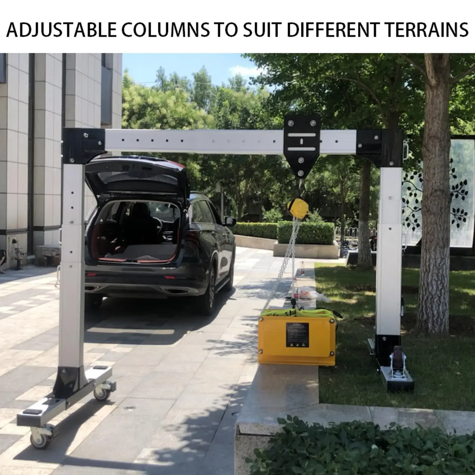 رافعة جسرية محمولة من الألومنيوم مع رافعة متجر تعديل الارتفاع/العرض مناسبة للتضاريس المحددة والمساحات المحدودة #6