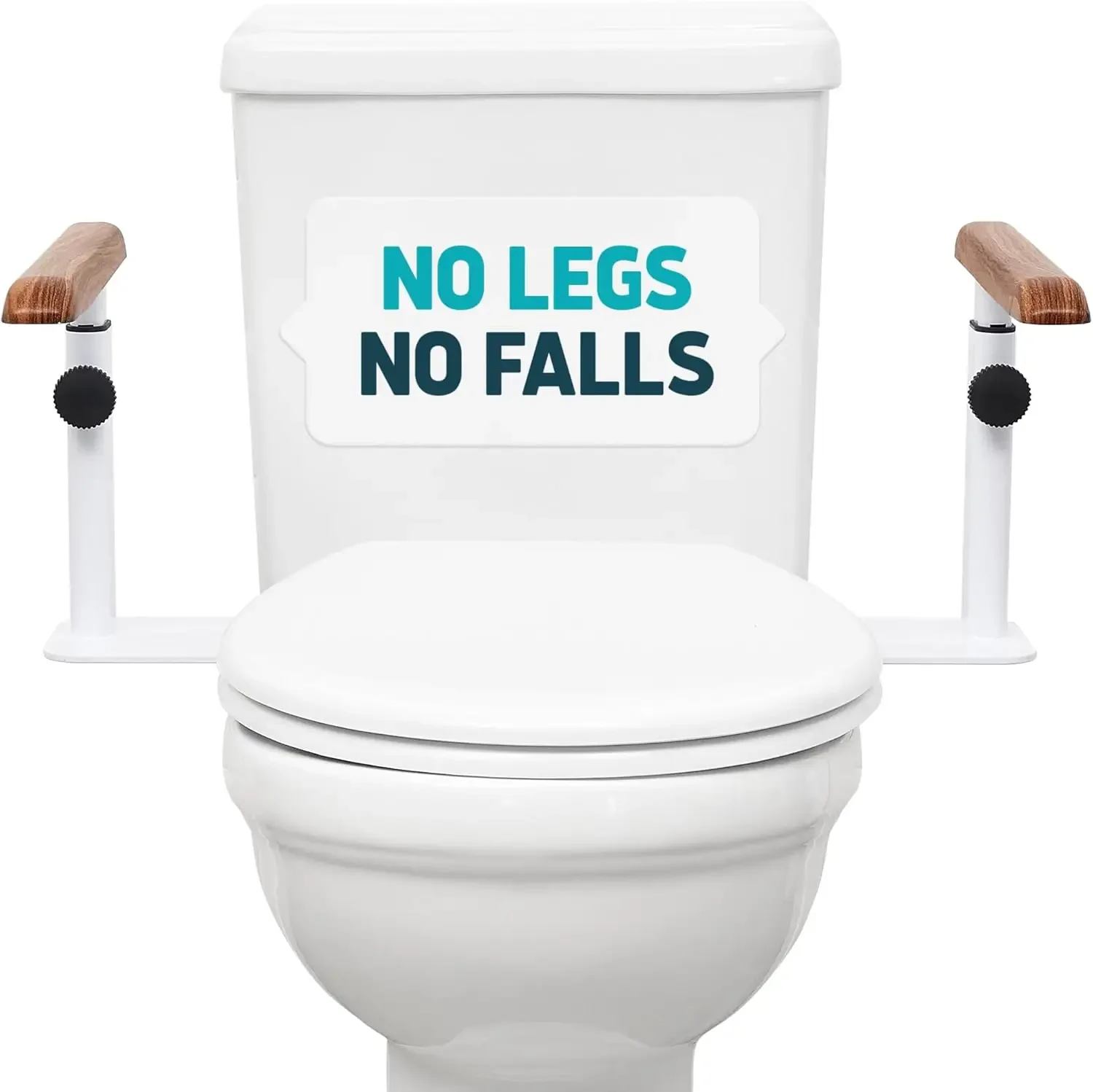 

Toilet Safety Rails for Seniors - Easy Installation & Super Sturdy Grab Bars Arms - Non-Bulky & Elegant Handicap Toilet Safety F