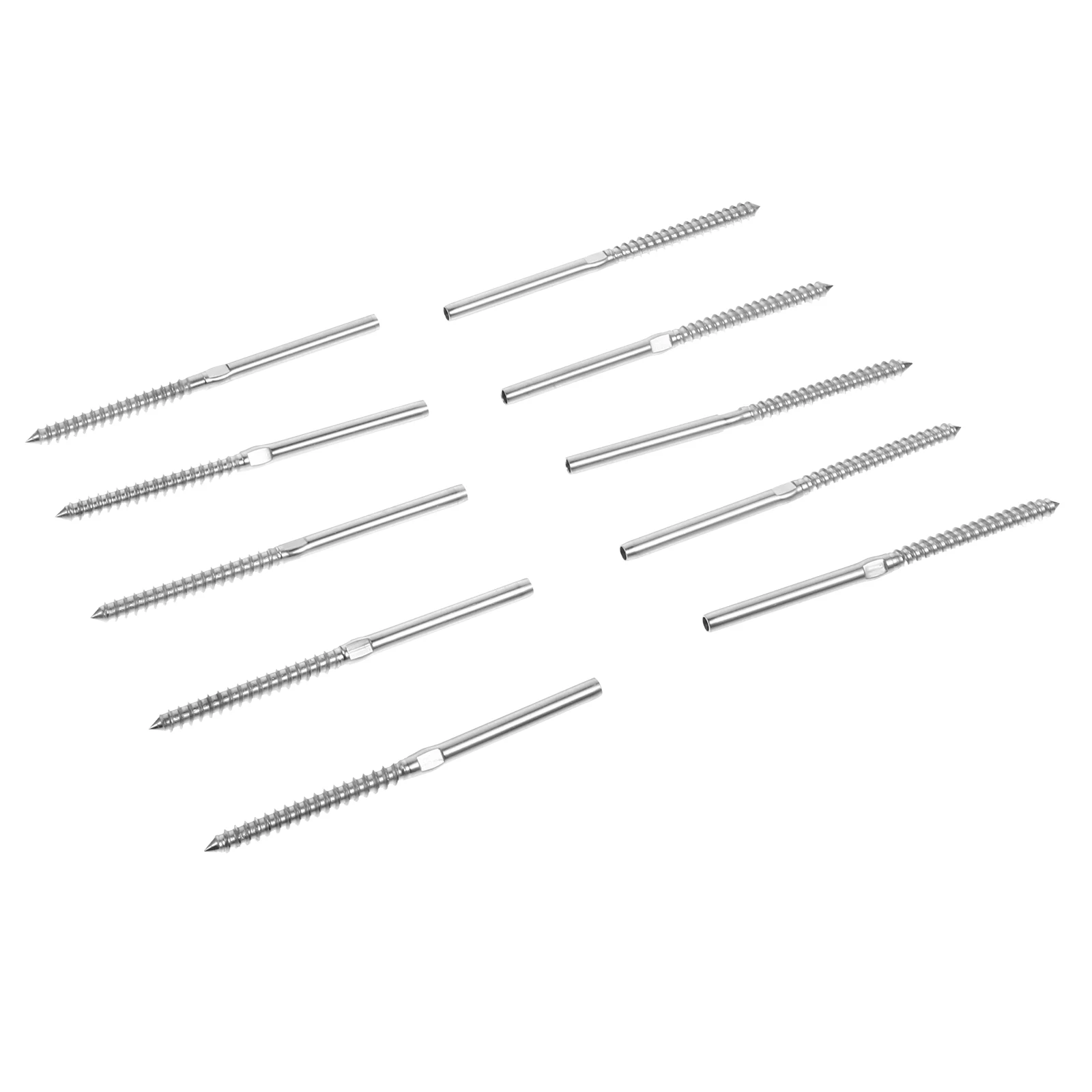 

10 Pcs Stainless Steel Cable Railing Hardware Lag Screws for Deck Fence System Hand Thread Wood Post Adjust Tightness