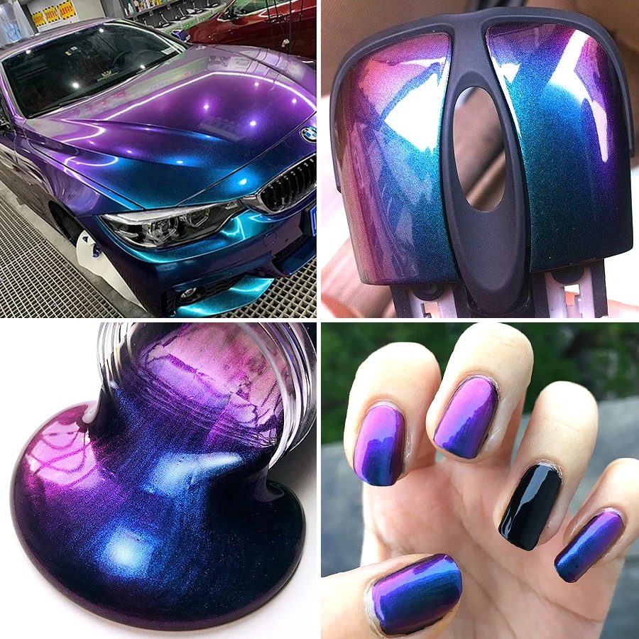 Car Chameleon Coating Pigments Paint Powder Mirror Discolored Pearlescent Arts Auto Decoration Bike Motorcycle Accessories