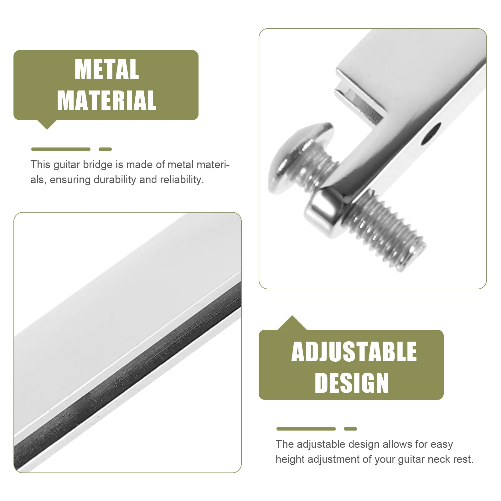 

Metal Guitar Bridge Saddle Adjustable Replacement Acoustic Electric Classical Guitar Bridge Repair Accessories Kit